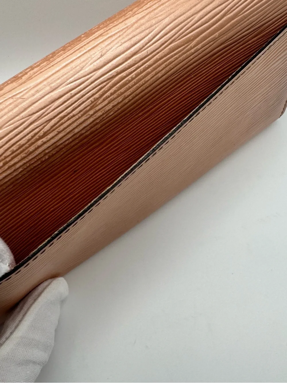 Louis Vuitton Sarah Blush Epi Leather Envelope Wallet with Branded Snap
